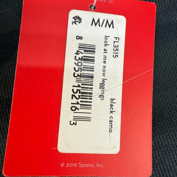 Spanx Look At Me Now Leggings Women's M Black Camo Classic Leggings Preppy - Picture 5 of 13